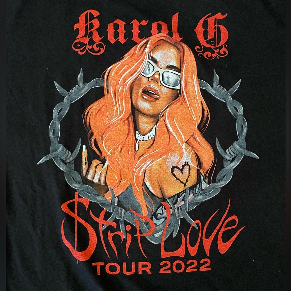 Karol G Strip Love Tour 2022 large shirt black Reggaeton